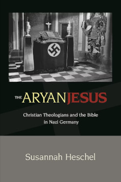 Book cover for Heschel Aryan Jesus - phot of communion table with Nazi symbol on cloth